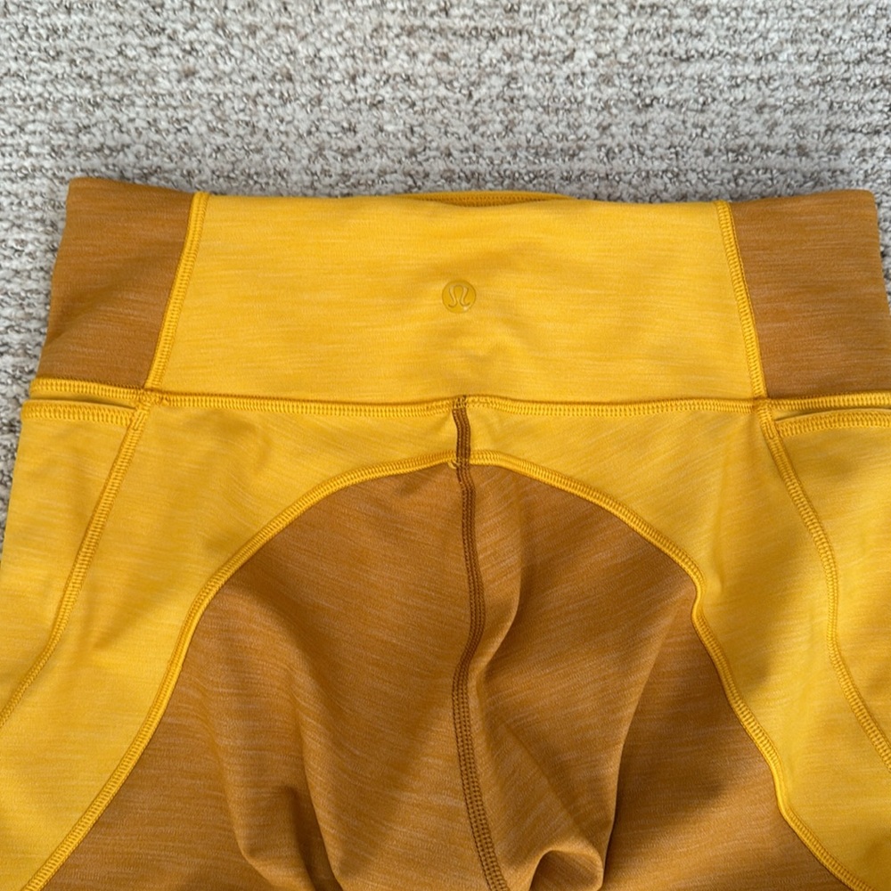 Lululemon Athletica Early Extension Tight Leggings Yellow Gold 8 - Picture 5 of 5